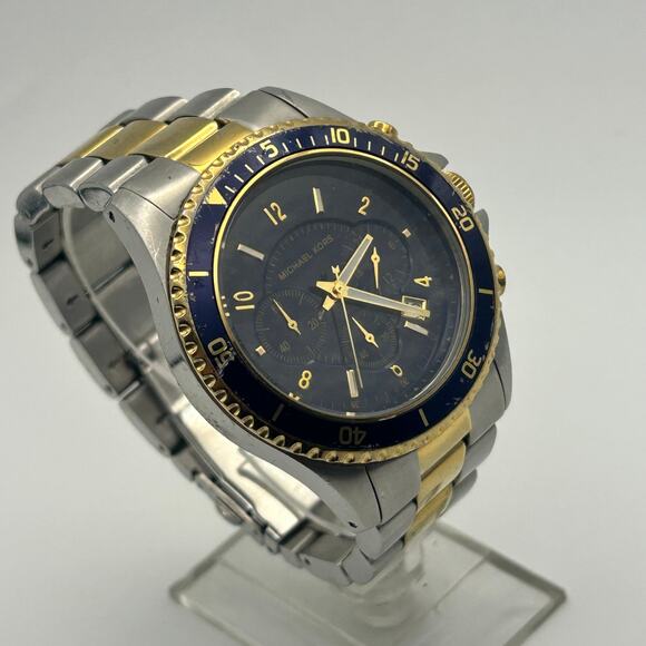 Michael Kors Jet Set MK-8175 Men’s Two Tone Chronograph Watch, 47mm Working - Picture 3 of 9